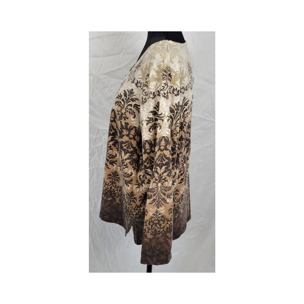 White Stag Brown & Cream Long Sleeve Shirt Women's XXL - Picture 4 of 5